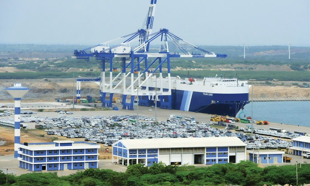A general view of the port facility at Hambantota, Sri Lanka, on Feb. 10, 2015.