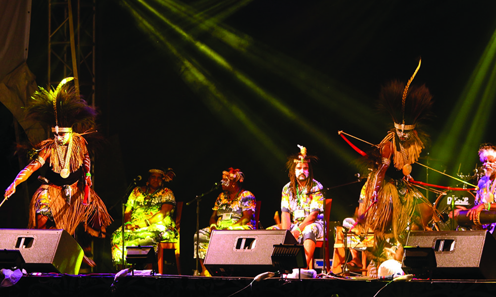 The Naygayiw Gigi Dance Troupe from Bamaga, Australia perform during the Rainforest World Music Festival at Sarawak on 6 Aug 2016. 